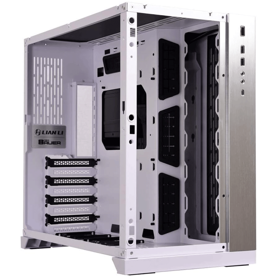 ليان لي O11 Dynamic Tempered Glass كيس بحجم ATX MID-Tower - ابيض