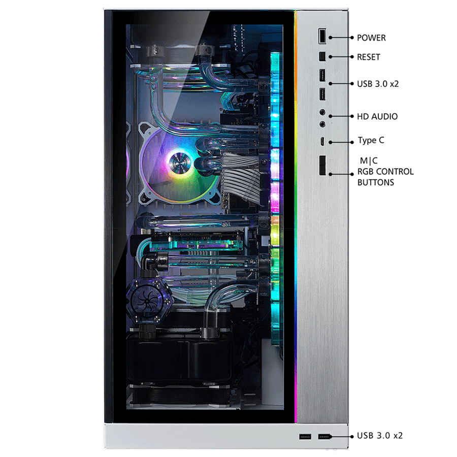 ليان لي O11 Dynamic XL ROG Certified كيس بحجم ATX FULL-Tower - اسود