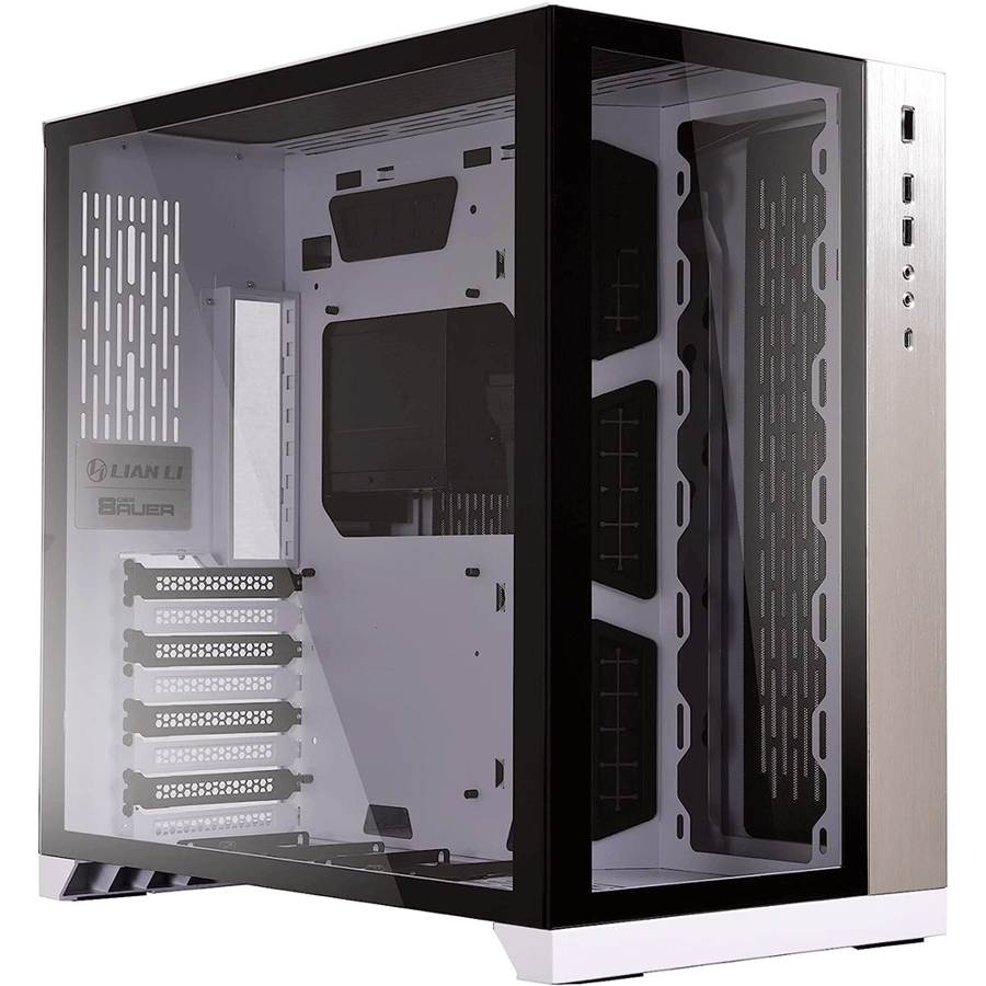 ليان لي O11 Dynamic Tempered Glass كيس بحجم ATX MID-Tower - ابيض