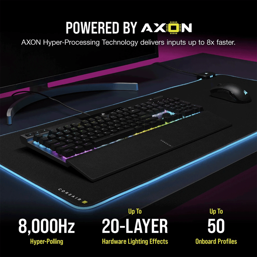 كورسير K70 PRO RGB كيبورد العاب ميكانيكي-ضوئي اغطية مفاتيح ضغطة مزدوجة