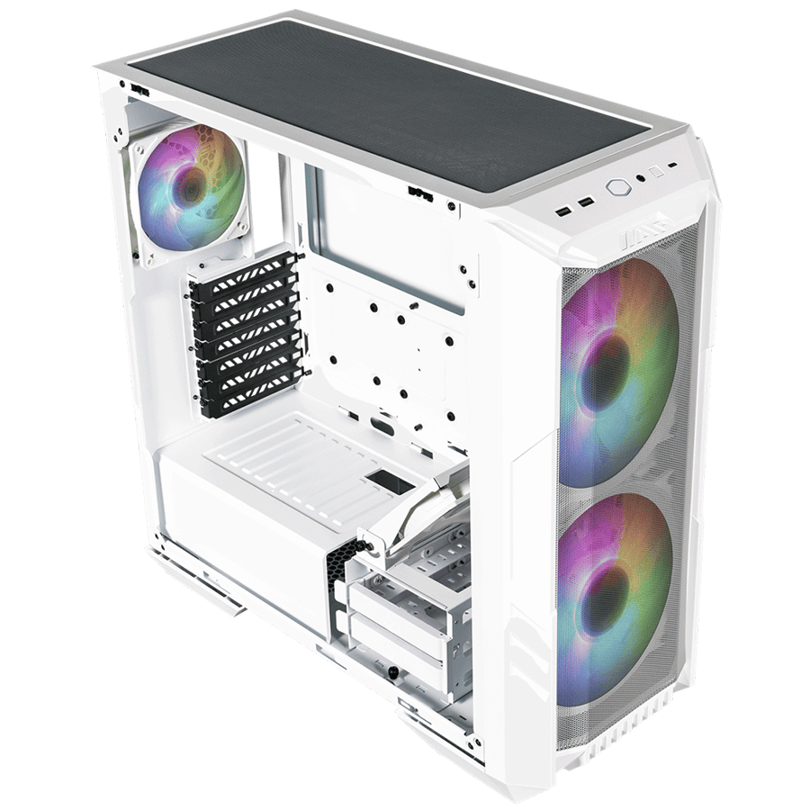 كولر ماستر MasterBox HAF 500 كيس بي سي بحجم ATX MID-Tower - ابيض