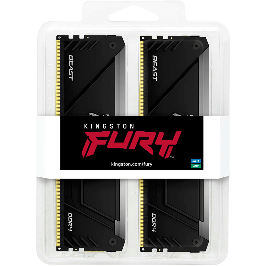 كينجستون FURY Beast RGB 16GB 3200MT/s DDR4 CL16 2x8GB رام سطح المكتب
