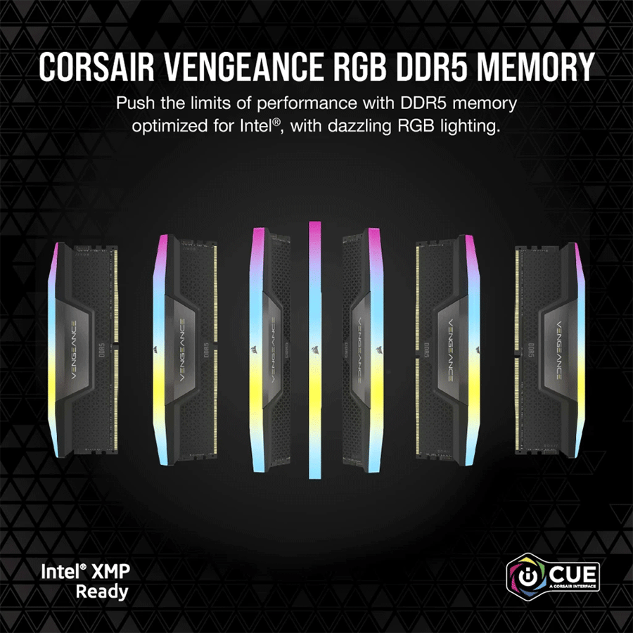 كورسير رامات VENGEANCE RGB 32GB 2x16GB DDR5 DRAM 6000MT/s CL36