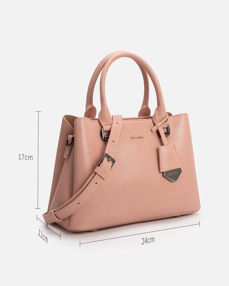 Women's pink leather handbag
