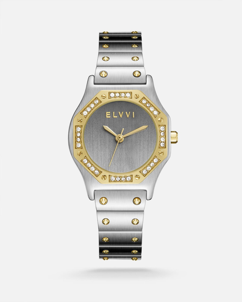 Women's steel watch in silver and gold