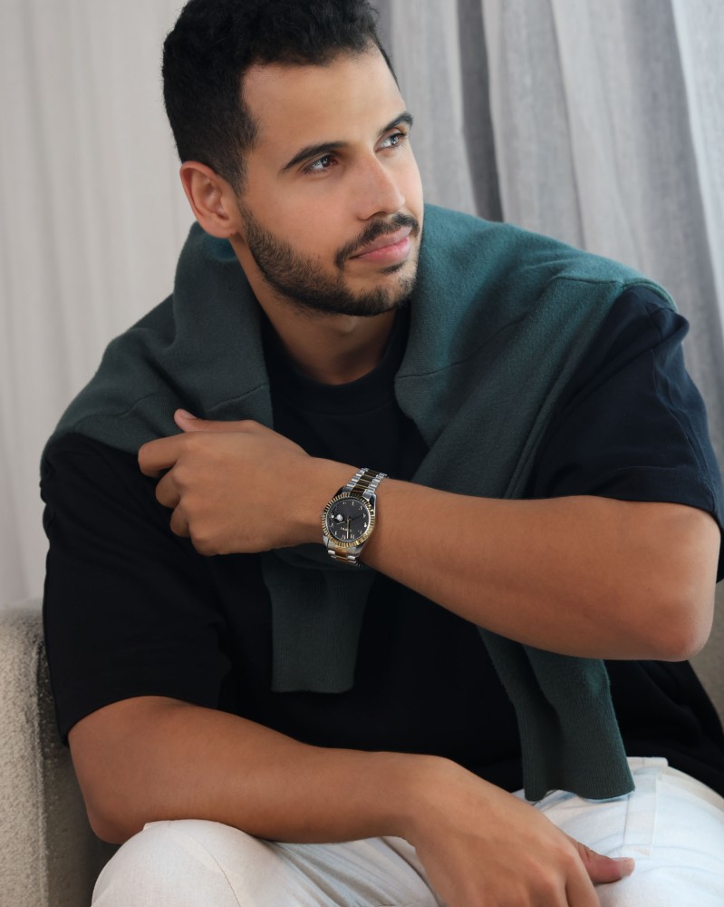 Men's watch in silver and gold