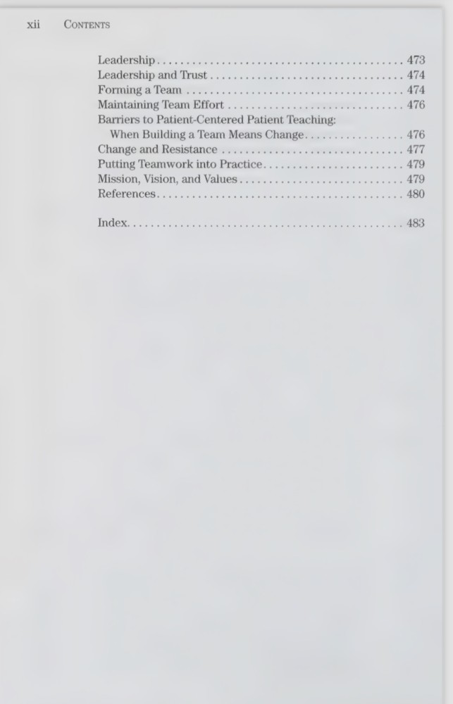 Effective patient education a guide to increased adherence Falvo, Donna R 2011 , Mass