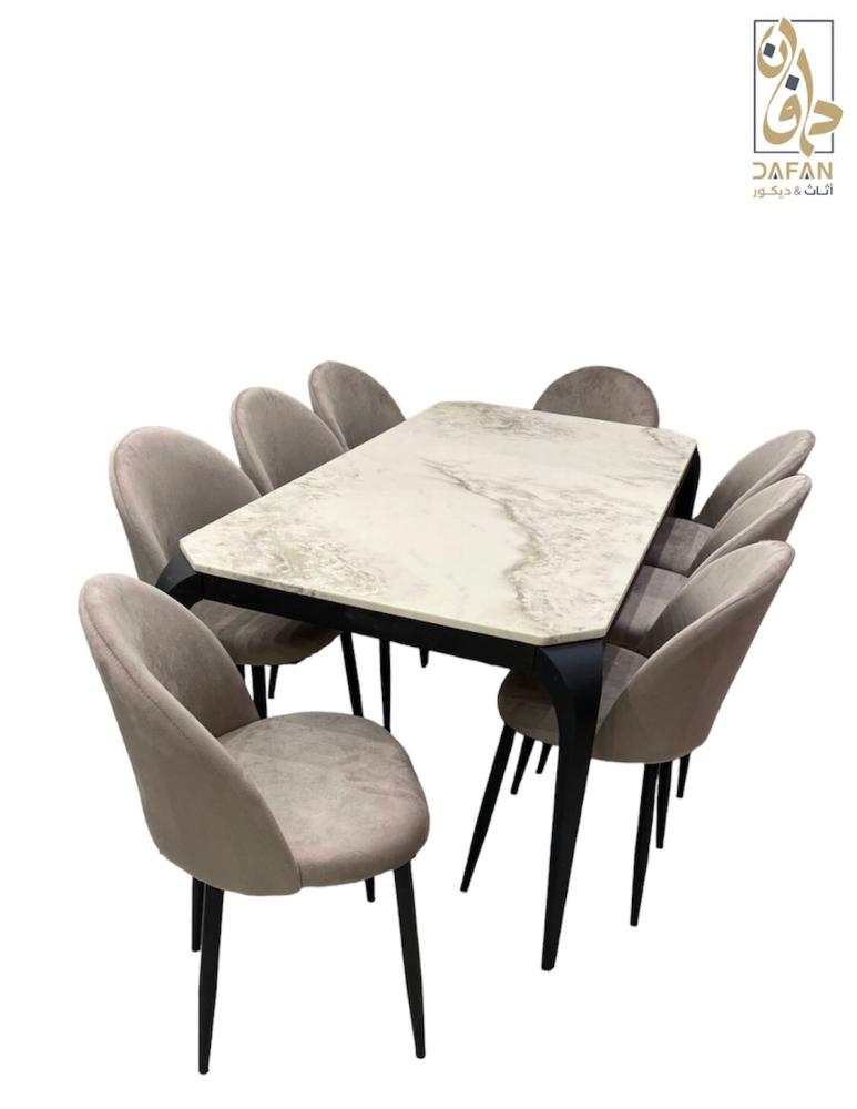طاولة طعام 8 كراسي رخام