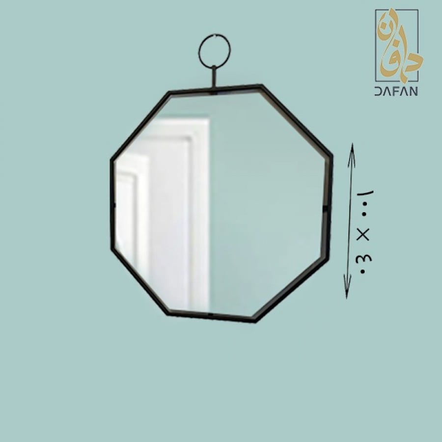مرآة حائط ثمانية أسود مودرن