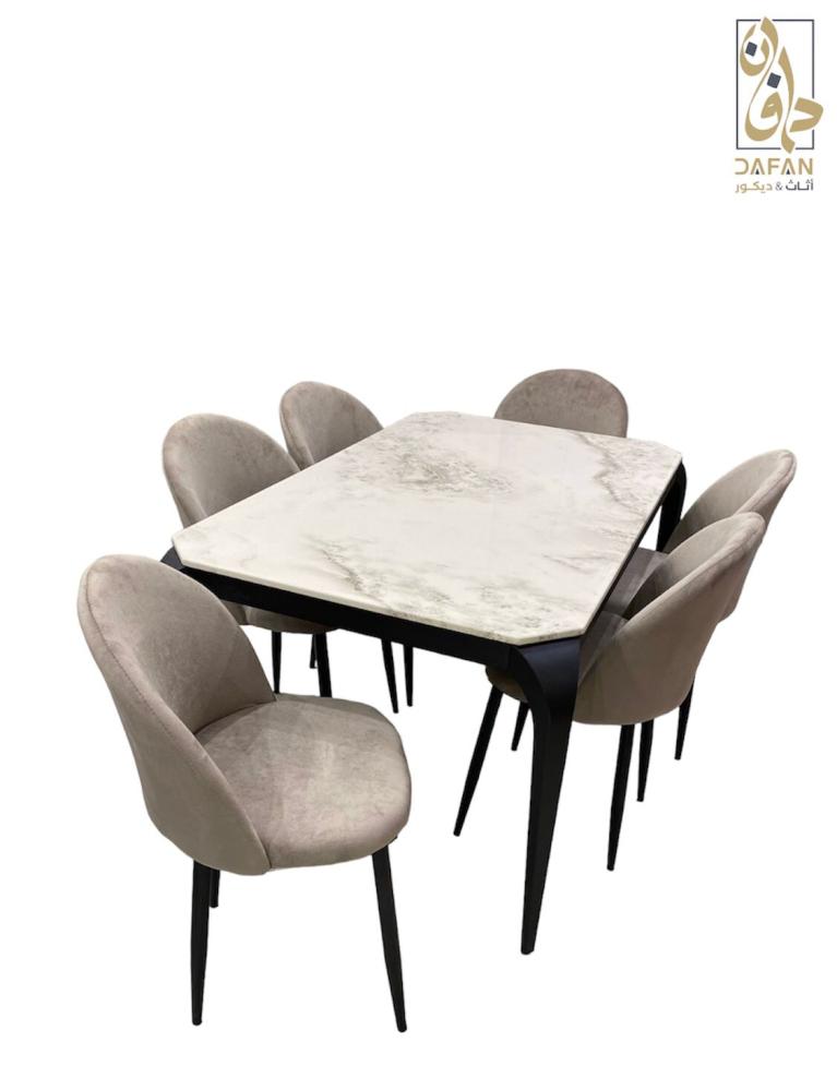 طاولة طعام 6 كراسي رخام