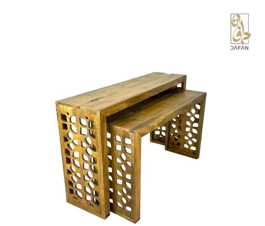 مدخل قطعتين خشب هندي طبيعي