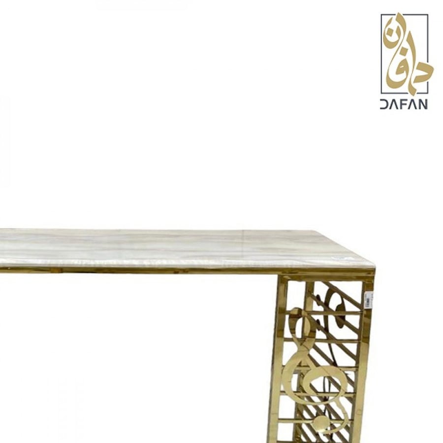 طاولة كونسول بسطح رخام وقاعدة من الاستيل (عرض خاص)