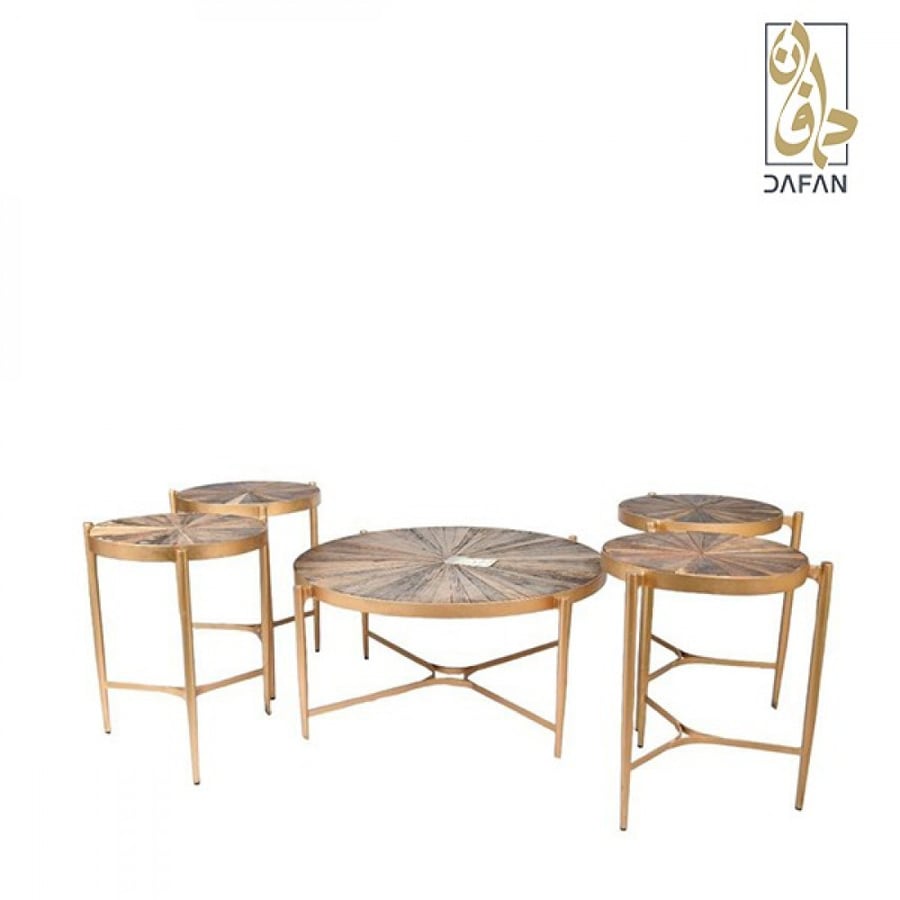 طقم طاولات كنب 1 + 4 خشب طبيعي   (عرض خاص)