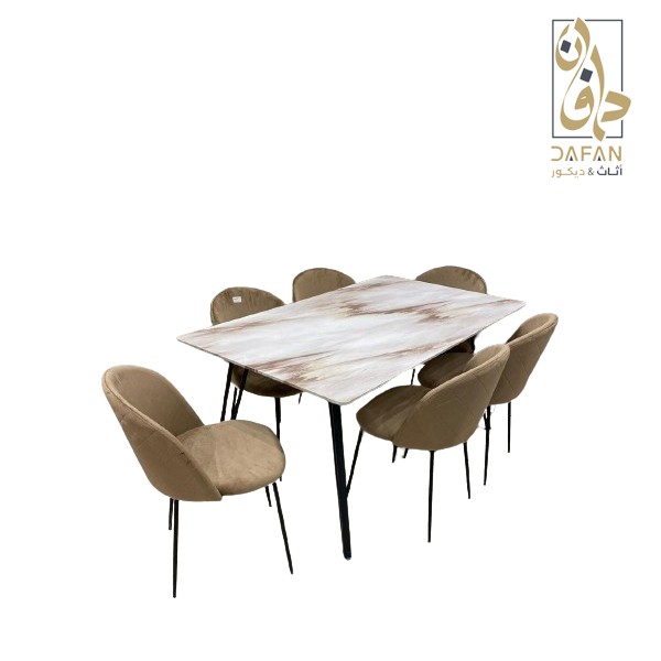 سفرة طعام 6 كرسى سطح خشب