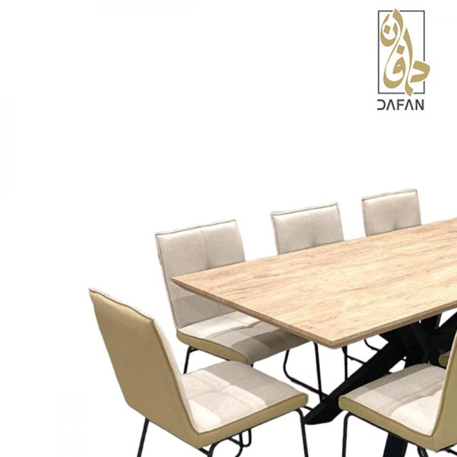 طاولة طعام خشبية عدد 8 اشخاص لون (beige)