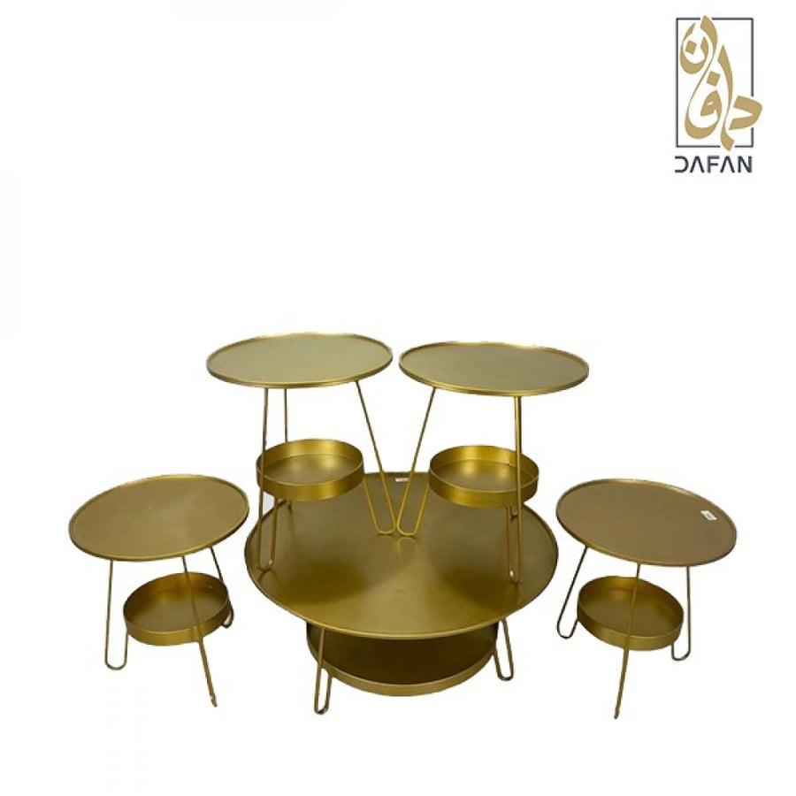 طقم طاولات كنب (1+4)  لون golden (عرض خاص)