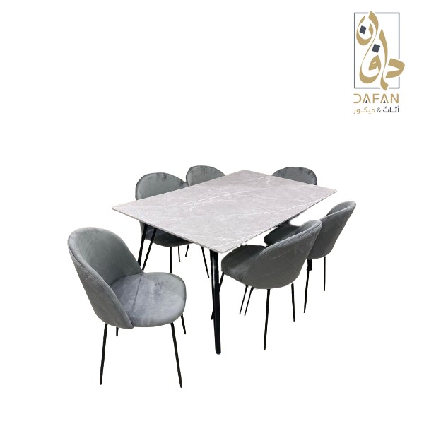 سفرة طعام 6 كرسى سطح خشب