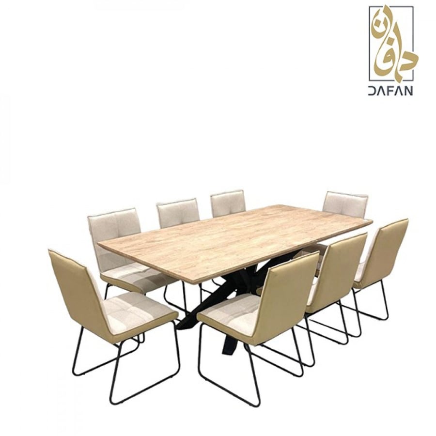طاولة طعام خشبية عدد 8 اشخاص لون (beige)