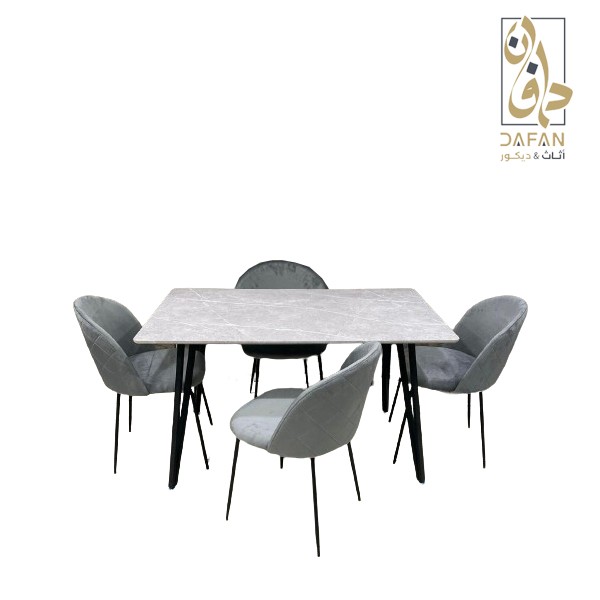 سفرة طعام 4 كرسى سطح خشب