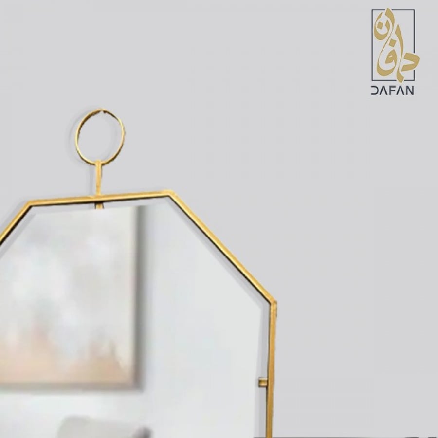 مرآة حائط ثمانية ذهبي إطار ألومنيوم