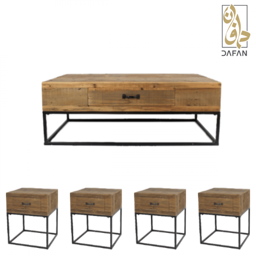 طقم طاولات 4+1 خشبية