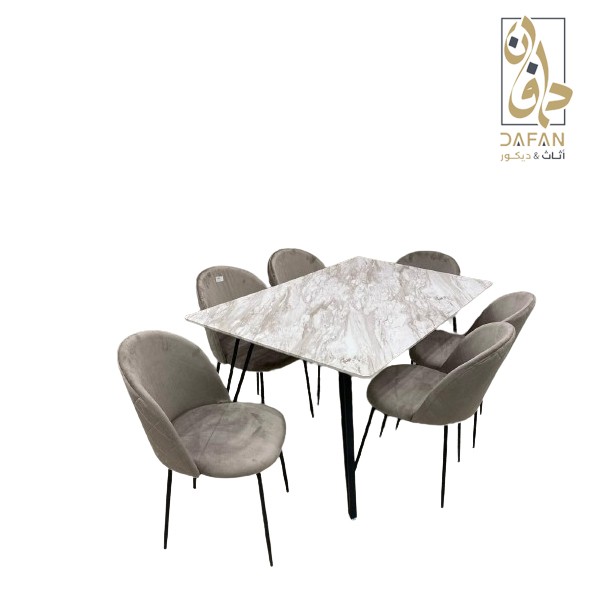 سفرة طعام 6 كرسى سطح خشب