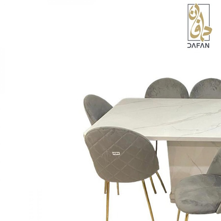 طاولة طعام رخام 8 كرسى لون (white grey)
