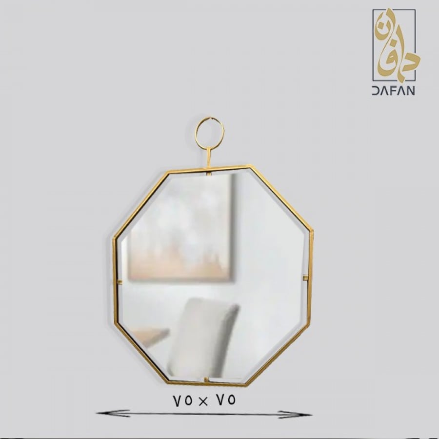 مرآة حائط ثمانية ذهبي إطار ألومنيوم