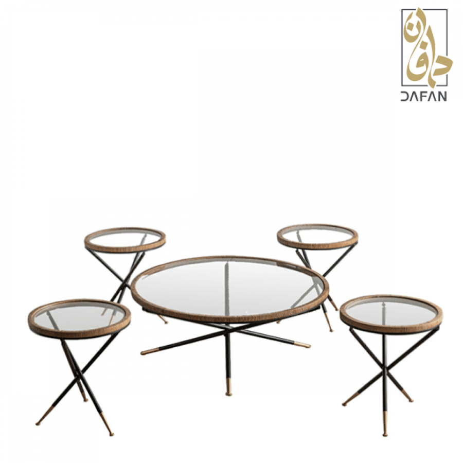 طقم طاولات زجاج ومعدن
