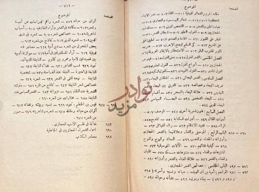 فهرس كتاب قصة الادب في الحجاز في العصر الجاهلي
