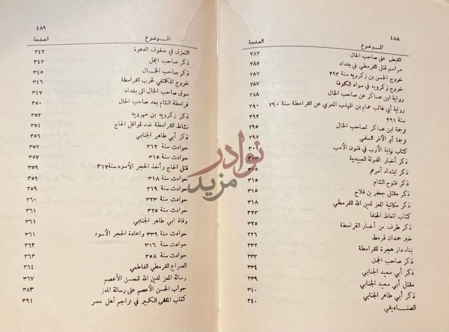 فهرس كتاب اخبار القرامطة في الاحساء الشام العراق اليمن