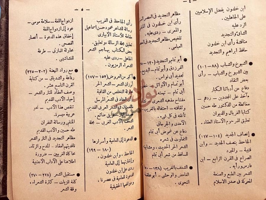 فهرس كتاب الصراع الادبي بين القديم والجديد
