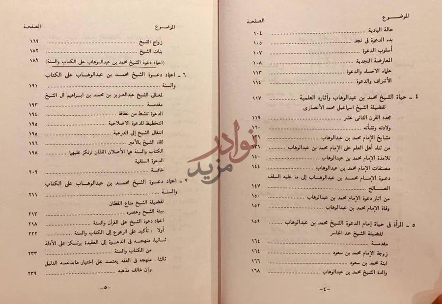 فهرس كتاب بحوث ندوة دعوة الشيخ محمد بن عبدالوهاب