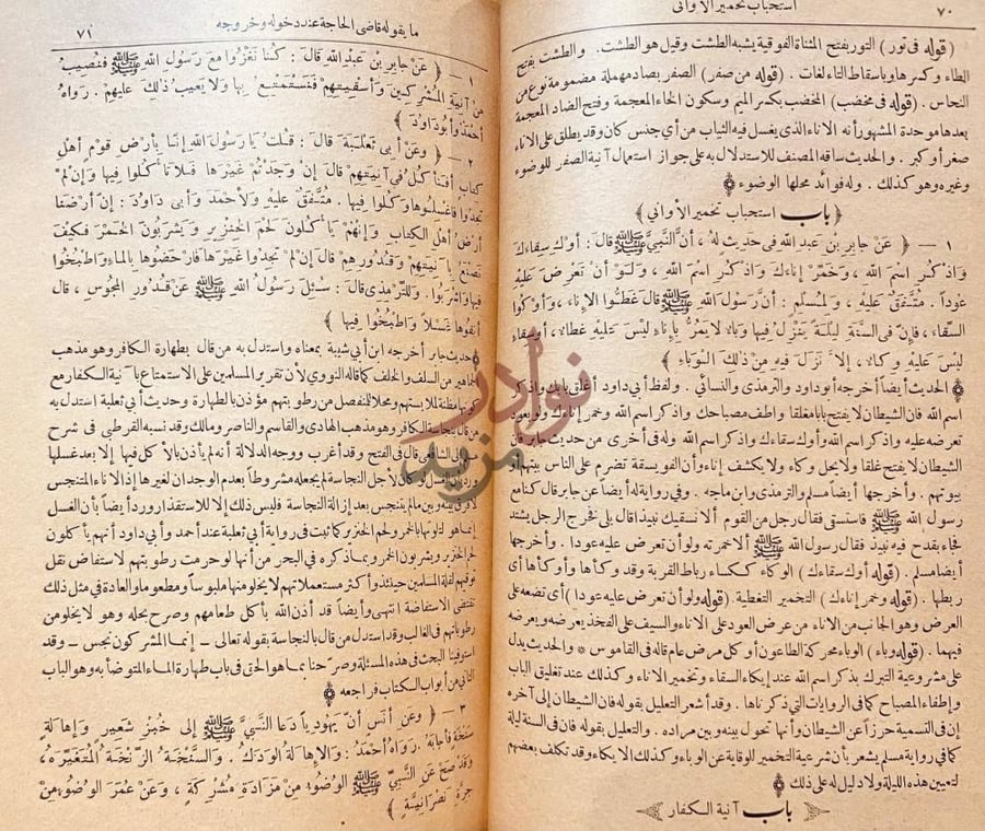 صفحة داخلية كتاب نيل الاوطار شرح منتقى الاخبار من احاديث سيد