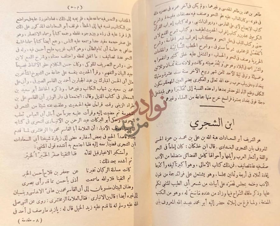 تمهيد كتاب شرح ديوان المتنبي ابن الشجري