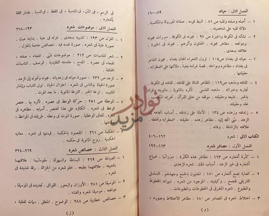 فهرس كتاب ابوالعتاهية حياته وشعره