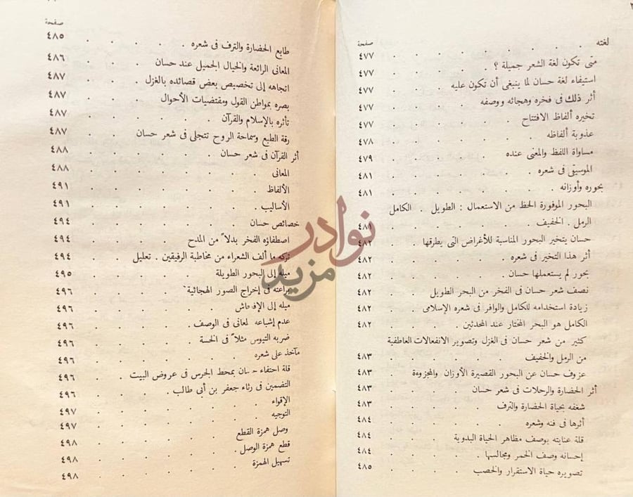 فهرس كتاب حسان بن ثابت صفحة فهرس تابع