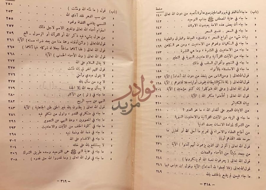 فهرس كتاب قرة عيون الموحدين في تحقيق دعوة الانبياء والمرسلين