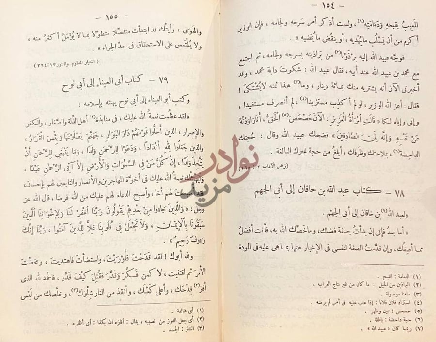 صفحة داخلية كتاب جمهرة رسائل العرب في عصور العربية الزاهرة