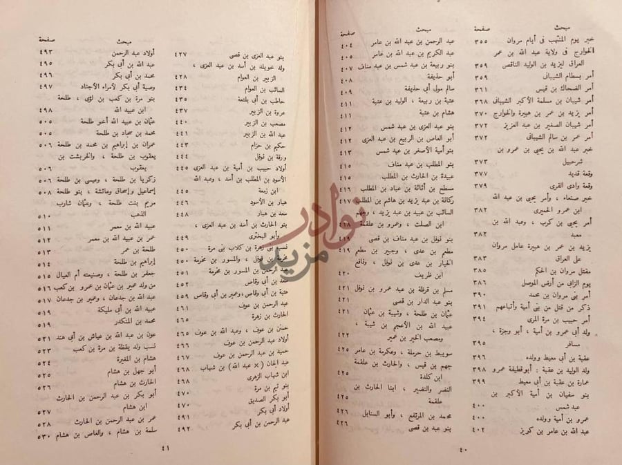 فهرس كتاب انساب الاشراف ج