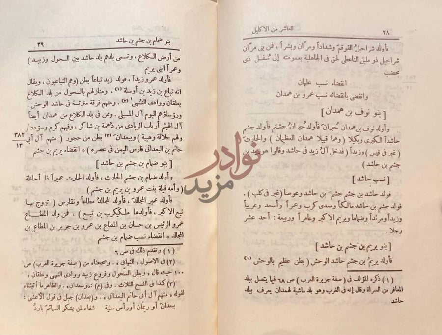 صفحة داخلية كتاب الاكليل من اخبار اليمن وانساب حمير