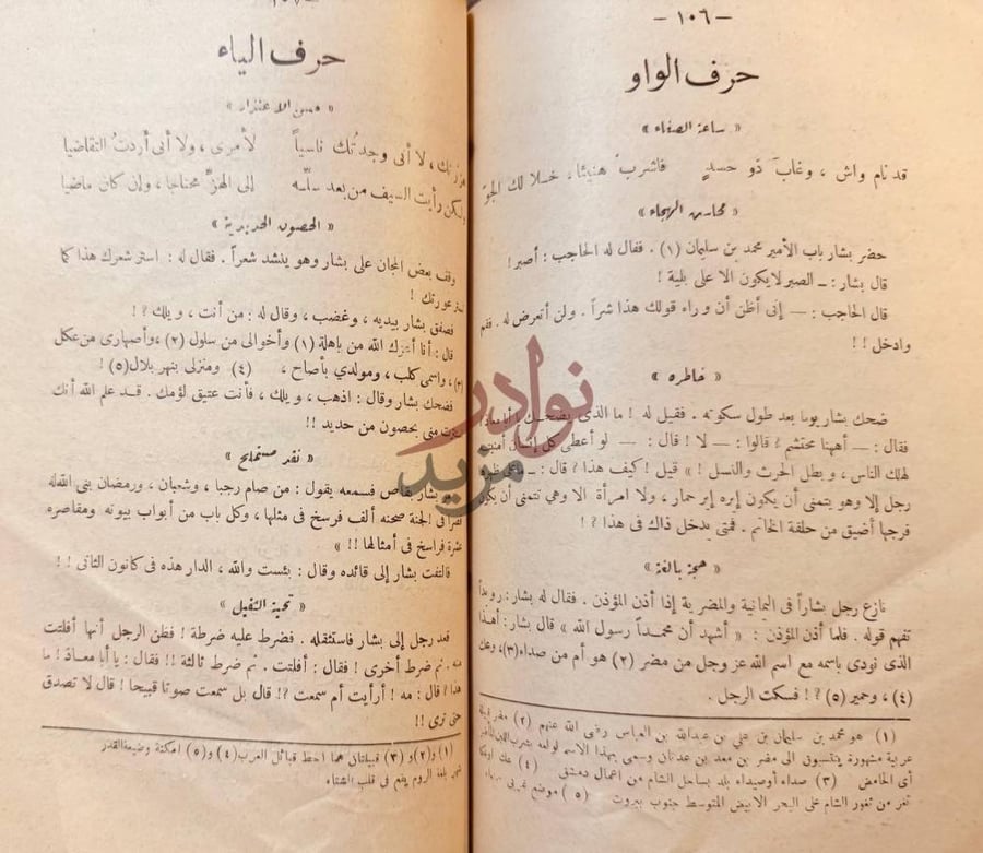 صفحة داخلية كتاب بشار بن برد شعره واخباره حرف الواو حرف