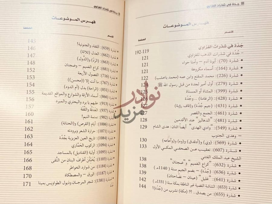 فهرس كتاب جدة في شذرات الغزاوي فهرس الموضوعات
