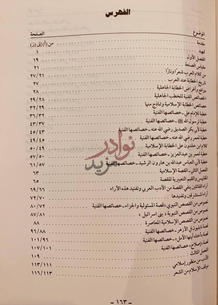 فهرس كتاب من بدائع الادب الاسلامي الفهرس