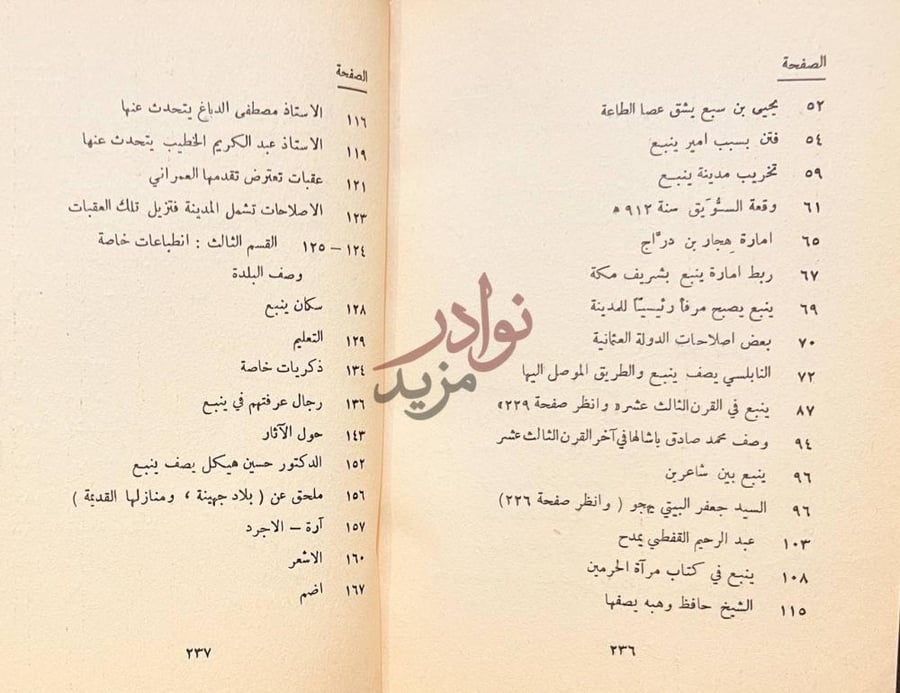 فهرس كتاب بلاد ينبع استمرار فهرس