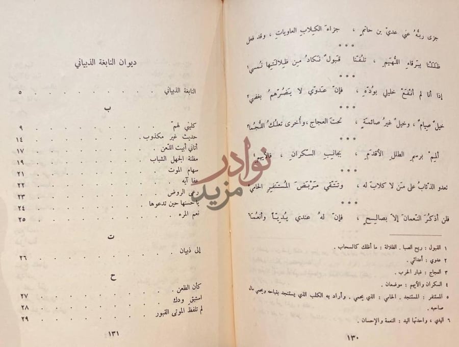 فهرس كتاب ديوان النابغة الذبياني ديوان النابغة