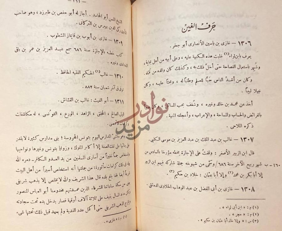 صفحة داخلية كتاب ذيل وفيات الاعيان المسمى درة الحجال في اسماء