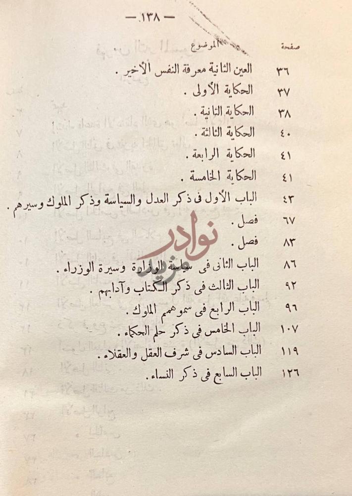 فهرس كتاب التبر المسبوك في نصيحة الملوك الموضوع صفحة