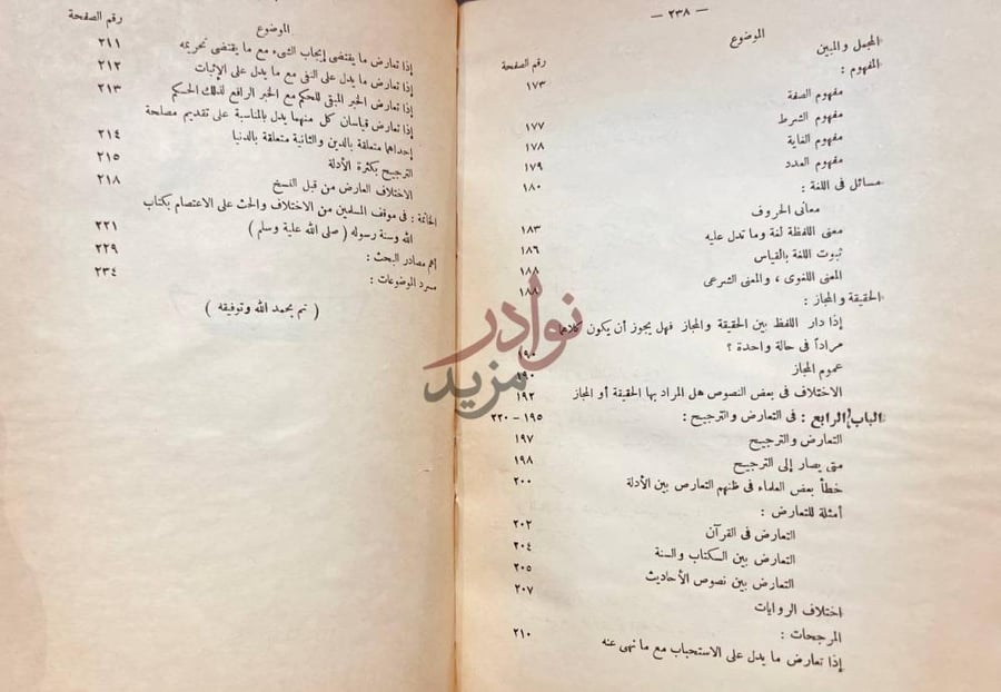 فهرس كتاب اسباب اختلاف الفقهاء Final part of the