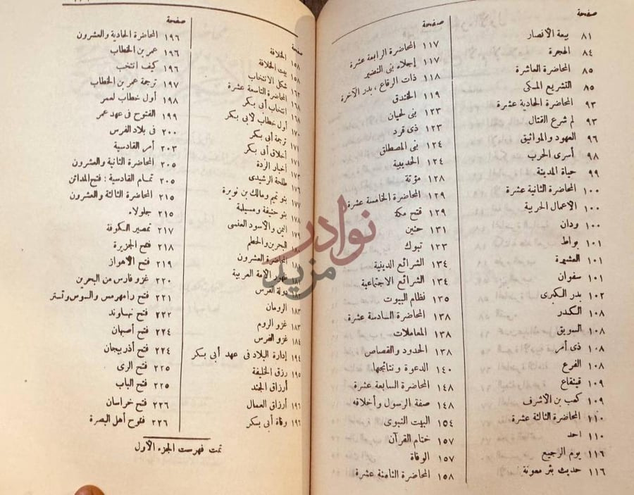 فهرس كتاب محاضرات تاريخ الامم الاسلامية تمت فهرست الجزء